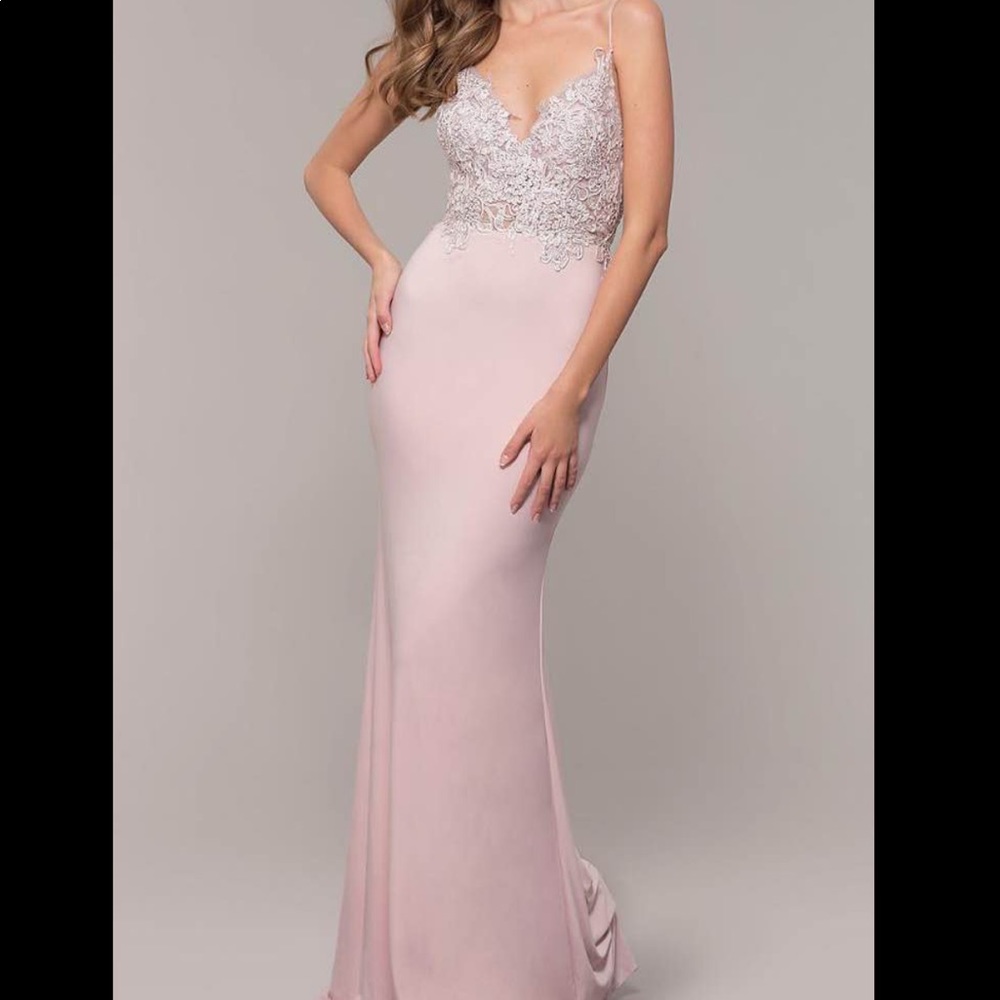 Dusty pink prom dress
